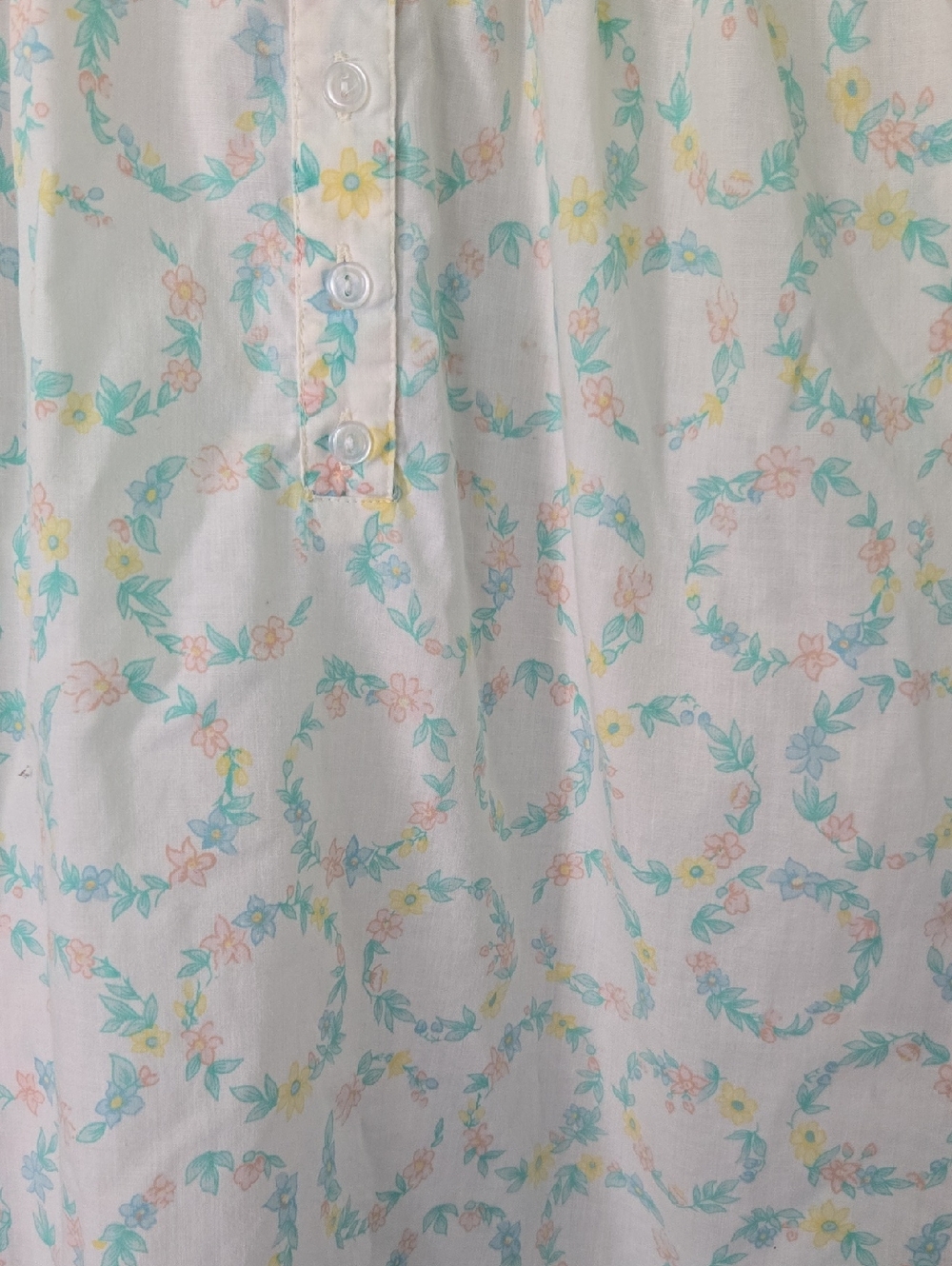 Vintage Quiet Moments Floral Eyelet Nightgown - Pastel Floral - Picture 3 of 5